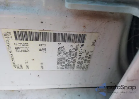 2009 Nissan Altima 2.5 S z USA, uszkodzony, nr VIN 1N4AL21E39N439796